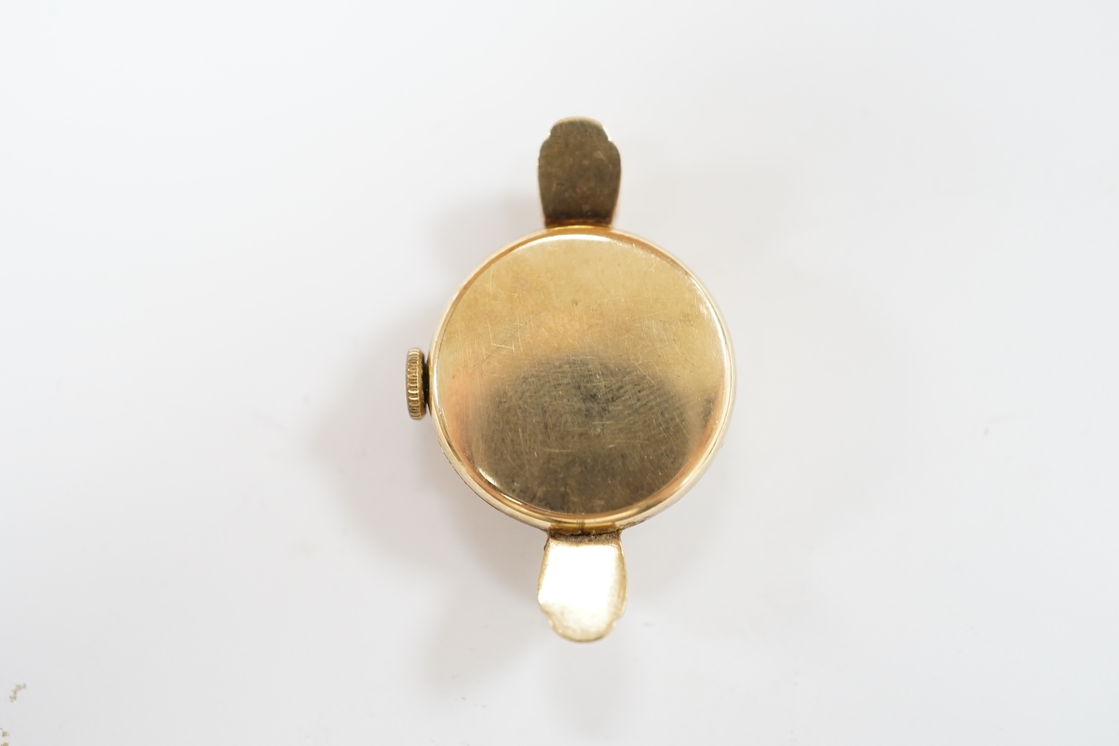 A lady's 9ct gold Tudor Royal manual wind wrist watch, no bracelet. Condition - poor